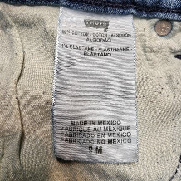 Levis 524 Too Superlow Jeans Womens 9M Blue Low Rise Stretch Straight Leg Denim - Picture 4 of 11